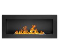 Chimenea de bioetanol Lucca Black para montaje en pared o empotrado, L 90 x P 12 x H 40