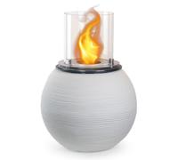 Chimenea de bioetanol para suelo de jardín, para interior y exterior, BOTTICELLI Blanco Perla d.40 x h54