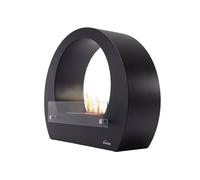 Chimenea de etanol con diseño circular acabado en acero inoxidable y acero esmaltado. incluye un bloque de combustión de 1.5l de capacidad que permite regular la llama. y su potencia calorífica es equ