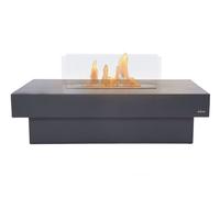 Chimenea de etanol de suelo en acero negro y quemador central Purline NOTOS Black Limpia, sin humos ni cenizas y de fácil mantenimiento