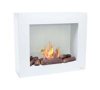 Chimenea de etanol de 1.75kw y 1.2l de capacidad. diseño rectangular en acero lacado blanco