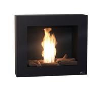 Chimenea de etanol de 1.75kw y 1.2l de capacidad. diseño rectangular en acero lacado negro