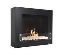 Chimenea de etanol de 2kw y 1.2l de capacidad. diseño rectangular en acero lacado. incluye un kit de piedras cerámicas. jarra y embudo para facilitar el llenado. sin humos. olores ni cenizas. 60 cm