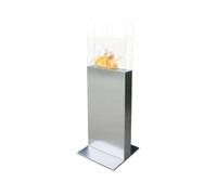 Chimenea de etanol de torre en acero y cristal templado Purline CLIO Grey