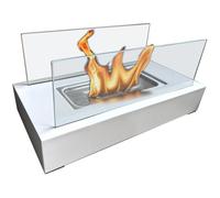 Chimenea de etanol de sobremesa con dos pantallas de cristal templado