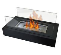 Chimenea de etanol de sobremesa con dos pantallas de cristal templado 35 cm