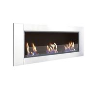 Chimenea de etanol. diseño mural encastrable con 3 bloques de combustión independientes de 1.2l cada uno. fabricada en acero inoxidable y gran potencia calorífica que alcanza hasta 6kw. sin humos. olo