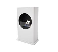 Chimenea de etanol de suelo en acero lacado blanco Purline DIONYSUS White
