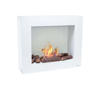 Chimenea de etanol en blanco con kit de leños Purline BESTBIO White