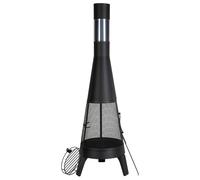 Chimenea de jardín VEVOR, de 508 x 1495 mm, estufa para terraza, chimenea con forma de cono para asar a la parrilla y calentar, estufa exterior Aztec para terraza, jardín y patio