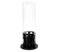 Chimenea de pie biológica Piper de 20,3 x 20,3 x 50 cm en metal pintado de negro con quemador de acero inoxidable de 1,5 L y cristal templado - Piper - Stones