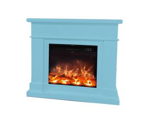 Chimenea De Pie Mpc Camino Lipari Con Marco y Quemador Electrico 1500w Turquesa Chimenea De Diseno Completa Con Mando a Distancia Hecho De Madera Mdf De Calidad Fácil De Colocar o Mover Turquoise Xl