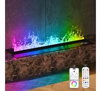 Chimenea de Vapor de Agua, Chimenea eléctrica con Control Remoto, 3D Multicolor, sin calefacción, 80cm.