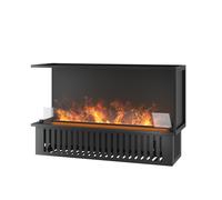 Chimenea de vapor de agua empotrada Corner L1200 con llama multicolor, efecto 3D y control mediante app, depósito de 2,4 l - 120 cm - SOLOLED