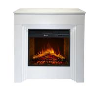 Chimenea eléctrica BELLINI de madera blanca hecha en Italia L96 x P35 x H96