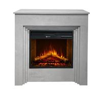 Chimenea eléctrica BELLINI de madera efecto cemento hecha en Italia L96 x P35 x