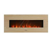 Chimenea Eléctrica Panorámica con luz LED ambiental y panel frontal MDF Purline CHE-530 Brown