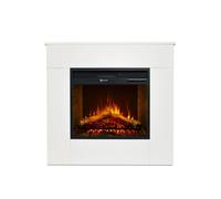 Chimenea eléctrica chimenea de madera blanca Made in Italy MICHELANGELO 96x36x90