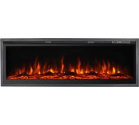 Chimenea eléctrica, chimenea de pared, frontal o empotrada, CHICAGO130, L127 x P14 x H45