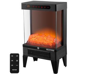 Chimenea eléctrica con calefacción, ventilador de bajo consumo, 1500 W, chimenea eléctrica con calefacción, ilusión de chimenea, efecto llama, calefacción eléctrica, silencioso, calentador eléctrico,