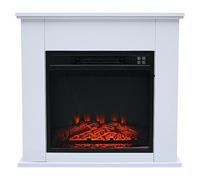 Pur Line Chimenea eléctrica de suelo CHE-610, 2 kW, acero lacado blanco, mando a distancia, White