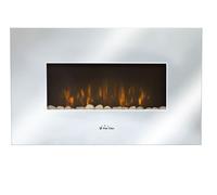 Chimenea eléctrica mural 2kW en cristal templado con efecto espejo Purline CHE-450 Silver