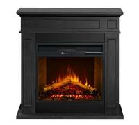 Chimenea eléctrica de madera JEFFERSON negra L 89,5 x H90,5 x P28