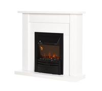 Chimenea Eléctrica De Metal Mdf Vidrio Templado Homcom 102x30x95 Cm