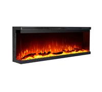 Chimenea eléctrica de pared chimenea empotrada 3 lados BOSTON100 L101,6 x P20 x