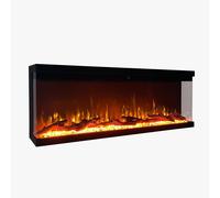 Chimenea eléctrica de pared, chimenea empotrada de tres lados, modelo BOSTON100, dimensiones: 101,6 cm de largo x 20 cm de ancho x 44 cm de alto