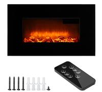 Chimenea eléctrica de pared negra 1800W mando termostato