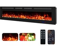 Chimenea Eléctrica de Pared Weka Fireplace WiFi, Ultrafina - 7,5 cm, Vidrio Templado, Sin Humo, Control Remoto y Pantalla Táctil, Calefacción 750/1500W, 13 Colores de Llama (183 cm App New)