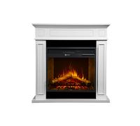 Chimenea eléctrica de suelo JEFFERSON de madera blanca L 89,5 x H 90,5 x D 28
