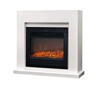 Xaralyn, chimenea eléctrica - Modelo Evita - Madera blanca - Calefacción de 1500 vatios - Con mando a distancia - Incluye repisa para chimenea y chimenea de encastre - Chimenea decorativa