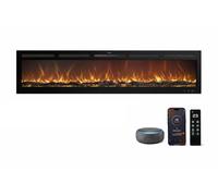 Chimenea Eléctrica Galaxy Pro con WiFi, Alexa y Google Home | Empotrar, Pared o de Pie | 750/1500W | 13 Colores Llama LED | 5 Niveles de Brillo | Sonido Crepitante | Sin Humo | Termostato | 183 cm