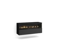 Skraut Home - Chimenea eléctrica LED efecto 3d - Sin Calor - 102x45x35cm - 1 Hueco, 1 Puerta - Colgado, Suspendido Black