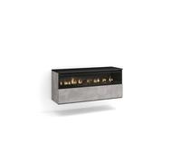 Chimenea eléctrica led, sin calor, 102x35x45cm, 1 hueco, 1 puerta, chimenea eléctrica, colgado, suspendido, estilo moderno, cemento