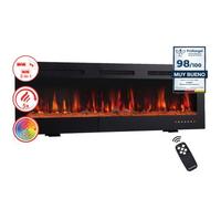 Chimenea Eléctrica Marlon - Chimenea Eléctrica 3 En 1 Con Calefacción, Efecto De Llama 3d, 12 Colores De Llama, Control Remoto - 42" - Kaminio