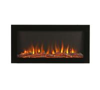 Chimenea Eléctrica Moderna de Montaje Mural Negra de 32" - Edge - ECOSO de Hudson Reed