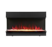 Chimenea Eléctrica Mural Multimedia Moderna Negra de 33" con Cristales Decorativos - Luxe - ECOSO de Hudson Reed