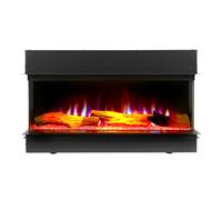 Chimenea Eléctrica Mural Multimedia Moderna Negra de 33" con Leños Decorativos - Luxe - ECOSO de Hudson Reed