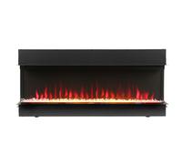 Chimenea Eléctrica Mural Multimedia Moderna Negra de 40" con Cristales Decorativos - Luxe - ECOSO de Hudson Reed