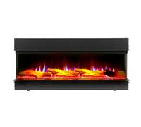 Chimenea Eléctrica Mural Multimedia Moderna Negra de 40" con Leños y Cristales Decorativos - Luxe - ECOSO de Hudson Reed