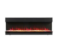 Chimenea Eléctrica Mural Multimedia Moderna Negra de 50" con Cristales Decorativos - Luxe - ECOSO de Hudson Reed