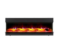Chimenea Eléctrica Mural Multimedia Moderna Negra de 50" con Leños Decorativos - Luxe - ECOSO de Hudson Reed