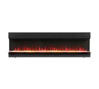 Chimenea Eléctrica Mural Multimedia Moderna Negra de 60" con Cristales Decorativos - Luxe - ECOSO de Hudson Reed