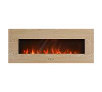 Chimenea Eléctrica Panorámica con luz LED ambiental y panel frontal MDF Purline CHE-530 Brown