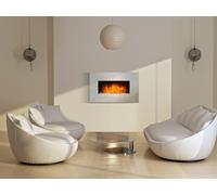 Chimenea eléctrica mural 2kW en cristal templado con efecto espejo Purline CHE-450 Silver