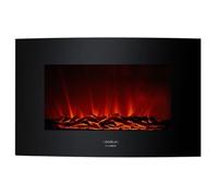 Chimenea Eléctrica Ready Warm 3500 Curved Flames. 2000 W, Tamaño 35", 2 Niveles De Potencia, Mando A Distancia, Panel Curvo De Cristal Templado, Temporizador, 30 M2