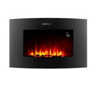 Chimenea Eléctrica Ready Warm 3550 Curved Flames Connected. 2000 W, Tamaño 35", Wifi, 2 Niveles De Potencia, Mando A Distancia, Panel Curvo, Temporizador, 30 M2
